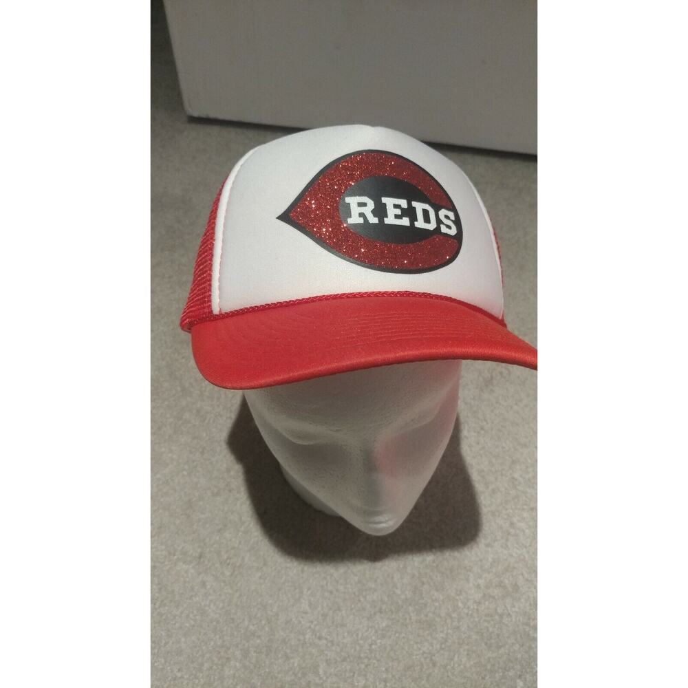 RARE Vintage 70s 80s Logo Athletic Cincinatti Reds Sparkle Terrycloth Snapback